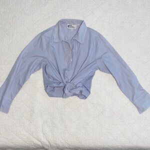 Light Blue Striped zip vintage sleep Shirt